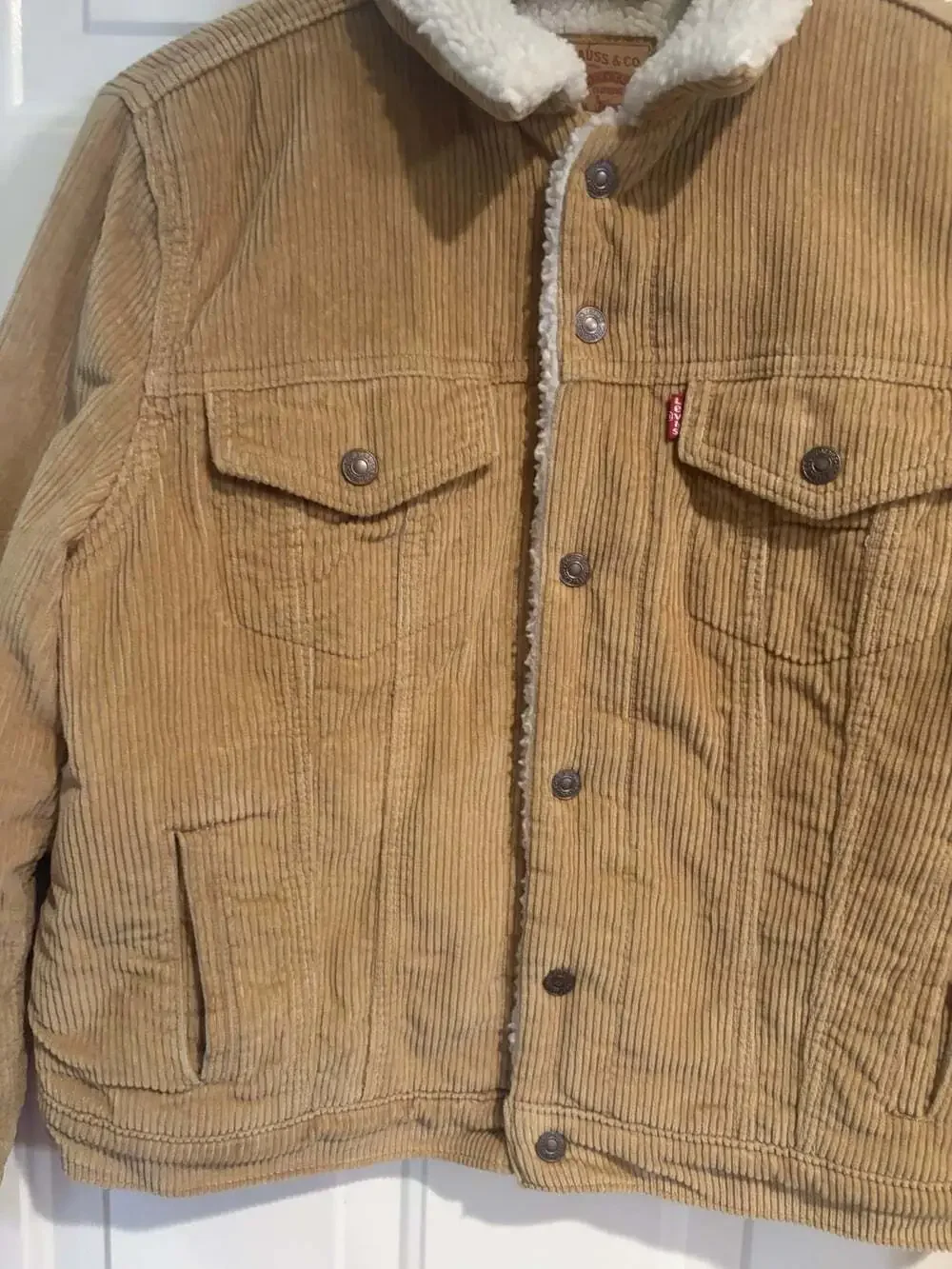 Levi’s Corduroy Jacket Men’s Large Tan Faux Sherpa Lined
